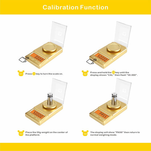 Milligram Scale 50g/0.001g,Portable Jewelry Scale with Cal Weight,LCD Backlit, Tare, High Precision Mini Carat Gram Scale for Powder Medicine,Jewe...