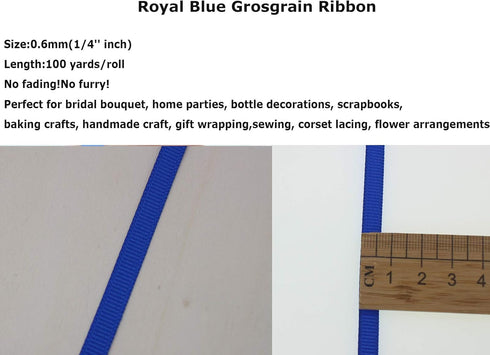 Jesep One Roll 100 Yards 1/4" Soild Grosgrain Ribbon Boutique Gift Wrapping Package Ribbon, DIY Crafts Bow Hair Headband Accessories Assorted Ribb...