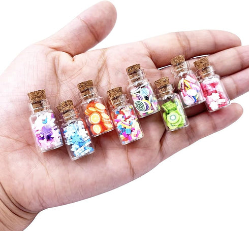 30PCS Cute Miniature Dollhouse Food Jar Glass Bottle 1:12 Pretend Play Doll House Kitchen Decoration 1:6 Lovely Mini Fruit Simulation Scene Candy ...