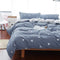 3 Pieces Duvet Cover Set Blue Gray with White Triangles - Ultra Soft and Easy Care Design Summer Bedding Duvet Cover Queen Size 90x90+ 2 Pillow Sh...