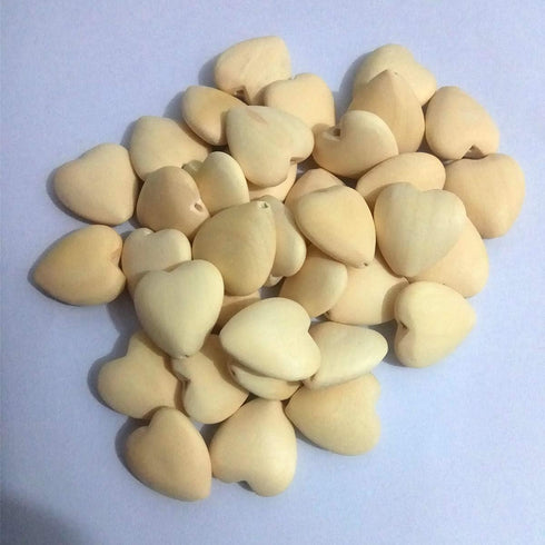 50pcs Natural 20mm Unfinished Wood Hearts Beads with Holes Eco-Friendly Wooden Handing Materials DIY Beading Craft Accessories (Heart Beads 50pcs)...