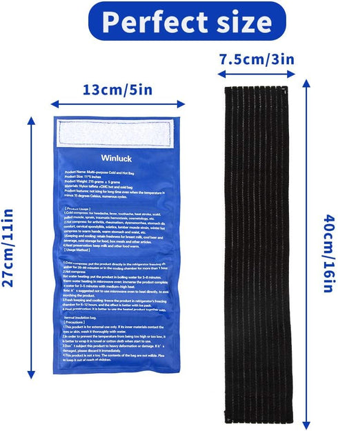 Gel Ice Packs for Injuries- Adjustable Wrap for Pain Relief Ice Pack+Heat Pack ? Non-Toxic Smooth Reusable, Support Rehabilitation, Flexible Thera...