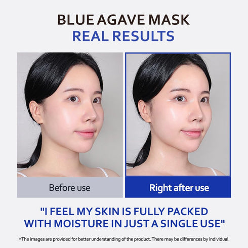 T'ELSE Blue Agave Hyaluronic Acid Mask 25ml*5ea, Watery Sheet Facial Mask with Close Adhesion, Moisturizing Facial Essence with Excellent Hydratio...