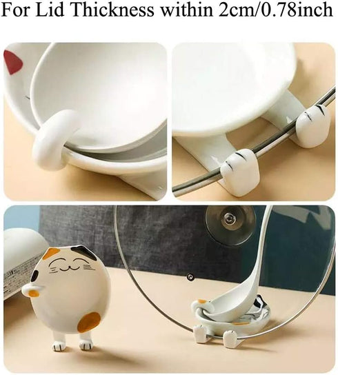 OURASHERO Multifunctional Ceramic Spoon Rest for Kitchen, Cute Cat Shape Cooking Utensil Holder Pot Lid Rack Coffee Spoon Rest Ladle Rest Spatula ...