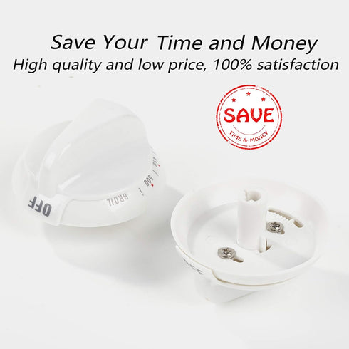 WB03K10036 Thermostat Knob Replacement Part White for GE & Hotpoint Range Oven - Replaces AP2014848, 242682, AH225985, EA225985, PS225985, WB3K10036 (1 Pc)