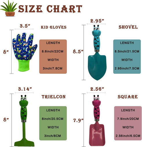 Kids Gardening Tools Gloves Set 3 Cute Shovel Spade for Kid Garden Work with 1 Toddler Gloves for Teen Boy Girls...