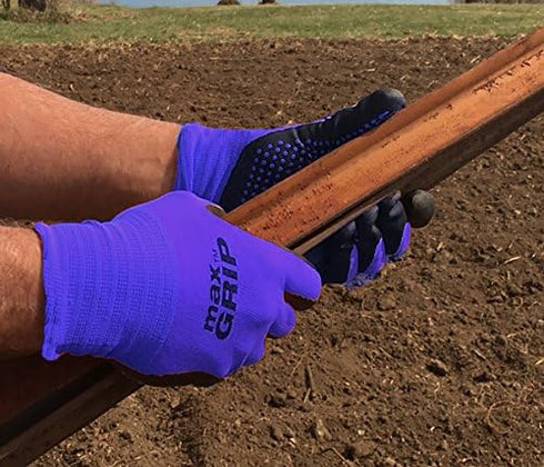 MidWest Gloves & Gear 94BLP03-LX-AZ-6 Max Grip Packs, 3 Pair, Mens Blue, L-XL...