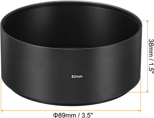 PATIKIL 82mm Lens Hood, Long Focus Frosted Surface Anti-reflective Inside Hood with Cleaning Cloth for Camera Lens, Black for Nikon, for Fujifilm,...