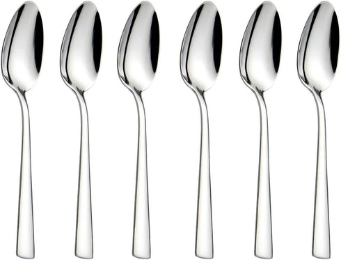 6-Pieces Teaspoons Set Stainless Steel 18/0 Tea Spoons, 6.29 Inches For Home, Kitchen Restaurant, square handle...