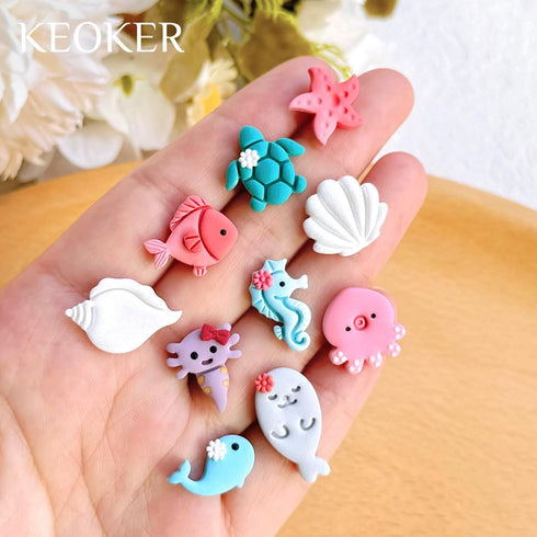 Keoker Ocean Animal Clay Cutters, Sea Animal Clay Cutters for Polymer Clay Jewelry, 12 Shapes Animal faces Clay Earring Cutters, Small Earring Cut...