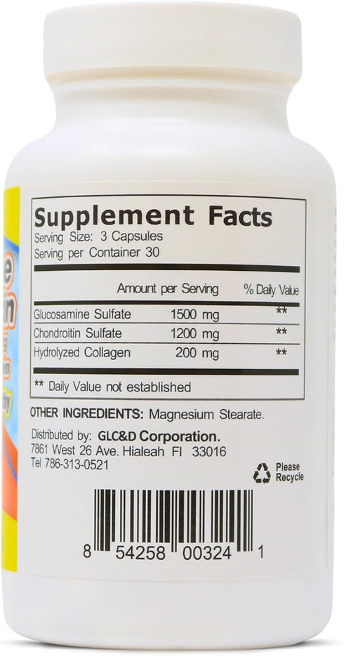 Glucosamine & Chondroitin 1500mg-1200mg with Collagen, Supports Joint Health (90 Capsules/Pack of 1)...