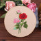 Embroidery Starter Kits with Rose Pattern and Instructions, Plastic Embroidery Hoops,Threader,Color Threads and Needles,Embroidery Kit for Beginne...