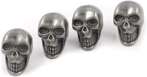 Bezelry 12 Pieces Small Skull Gray Silver Buttons. 16mmX10mm. (Gray Silver)...