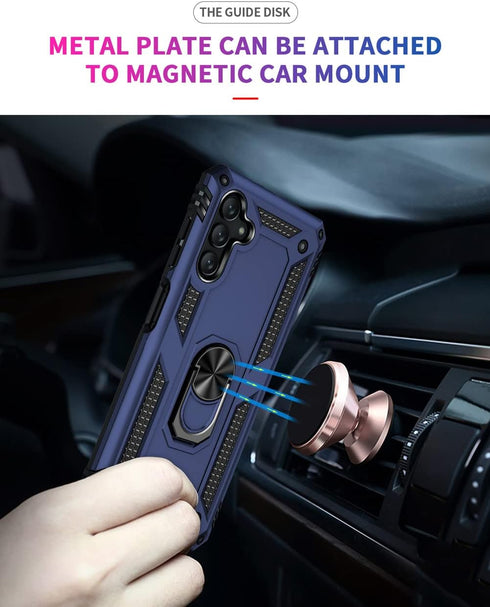Samsung Galaxy A13 5G Case with HD Screen Protector, Military-Grade Ring Holder Stand Car Mount, Shockproof Cover for Galaxy A13 5G/A04s, Blue...