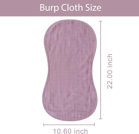 LifeTree Muslin Baby Burp Cloths - Ultra Soft 2 Pack Organic Cotton Large 22'' by 10'' Absorbent Milk Spit Up Rags - Burping Cloths for Newborn, G...