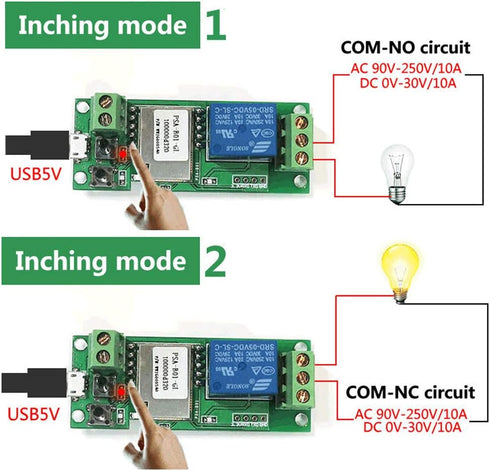 SONOFF USB 5V DIY 1 Channel Jog Inching Self-Locking WiFi Wireless Smart Home Switch APP Remote Control Module for iOS/Android......
