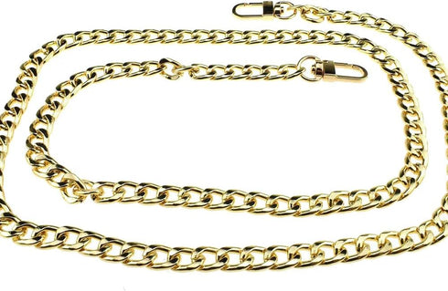HAHIYO Purse Chain Strap Length 47.2" SPOT-ON Gold for Shoulder Cross Body Sling Purse Handbag Clutch Bag Replacement Strap Comfortable Flat 0.4" ...