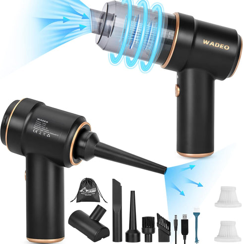 WADEO Handheld Vacuum Cordless, Car Vacuum Portable Cordless 9000Pa, Hand Held Vacuum, Mini Vacuum with Blower, Car Vacuum with LED Light, Wireles...