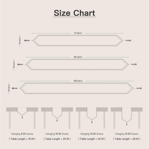 BALCONY & FALCON Table Runner with Tassels Machine Washable Luxury Home Decorative Dresser Scarves for Dining Party Banquets Wedding Birthday 14 x...