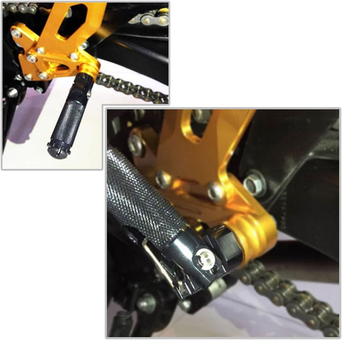 8mm Billet Motorcycle Folding Rearsets Footrest Footpegs Foot pegs Pedal Universal for YZF R1 R6 R125 R3 R25 MT07 MT-07 MT09 MT-09 FZ09 FZ07 MT-03...