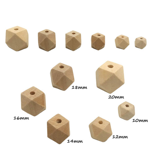 Organic Wooden Geometric Hexagon Beads Accessory 20mm Ecofriendly Wood Faceted Beads DIY Craft Jewelry (20mm-20pcs)...