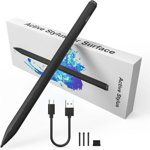 Microsoft Surface Pen for Surface Pro 9/8/11/10/7/6/5/4/3/, Fast Charging Stylus for Surface Go 2/3/Book/Laptop, Palm Rejection 4096 Pressure Sens...