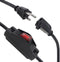3 Prong Extension Cord with Waterproof Switch, 14/3 SJT Heavy Duty Power Cable with LED On/Off Inline Switch, 1875W 15A/125V Grounded Outlet Plug ...