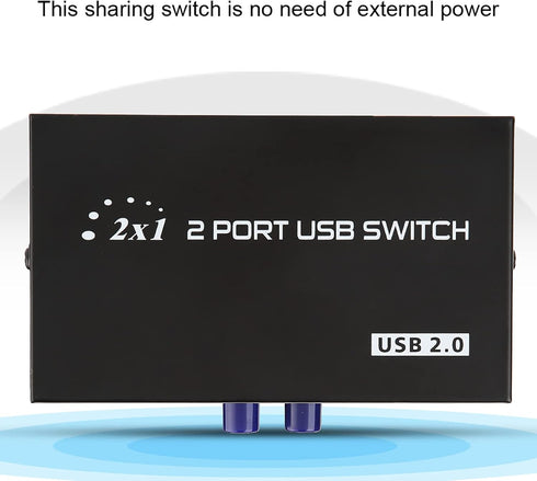 ASHATA USB 2.0 Peripheral Sharing Switch,2/4 Port USB 2.0 Manual Sharing Switch Switcher Box for PC Printer Scanner,USB Sharing Switch for 98/Me/2...