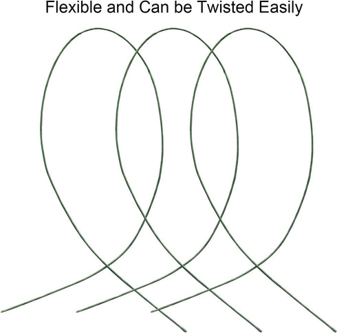Cinvo Stem Wire - 100 Counts Floral Paper Wrapped Wire, 14 Inch, 22 Gauge, Dark Green...