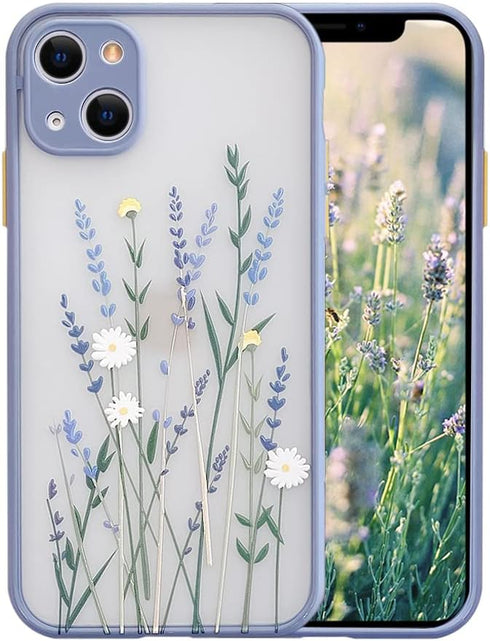 Ownest Compatible with iPhone 13 Case for Clear Frosted PC Back 3D Floral Girls Woman and Soft TPU Bumper Protective Silicone Slim Shockproof Case...