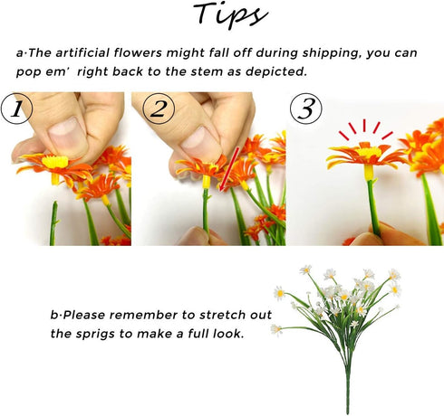 6Pcs Artificial UV Resistant Flowers Outdoor Fake Plants Flowers Star Jasmine White Greenery Plastic Flowers Farmhouse Plants Shrubs for Hanging P...