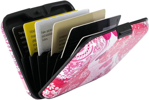 ELFISH Mini RFID Aluminum Wallet Credit Cards Holder Business Card Case Metal ID Case for Men Women (Heart)...