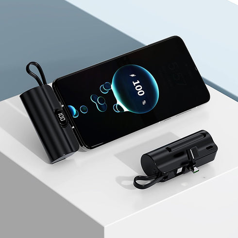 Mini Phone Charger 5500mAh Portable Power Bank,Dual USB-C Ports Cell Phone Power Charger, LCD LED Display Battery Compatible with iPhone 15/15 plu...