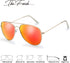 The Fresh Classic Metal Frame Mirror Lens Aviator Sunglasses with Gift Box...