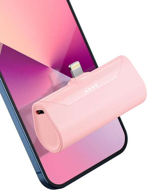 Pink Small Portable Battery Charger 4800mAh, Tiny Power Bank Ultra-Compact 15W Fast Charging Mini Battery Pack Power Charger for iPhone 14 Pro/13/...