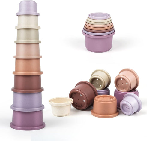 Baby Stacking Toy Cups,Toddler Stackble Bath Toy for 1-3,Nesting Cups Pool Toys for 6-12 Months Infant,Kids Early Educational Montessori Gift for ...