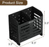 Kitchen Utensil Holder for Countertop with 2 Compartments,Wall Mount Utensil Drying Racks,Self Adhesive Utensil Caddy with Drain Tray, Black Hangi...