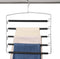 Meetu Pants Hangers 5 Layers Stainless Steel Non-Slip Foam Padded Swing Arm Space Saving Clothes Slack Hangers Closet Storage Organizer for Pants ...