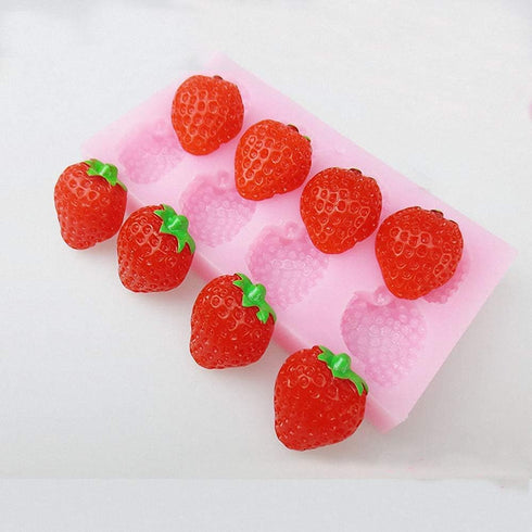 3Pcs/Set Strawberry Fondant Gumpaste Mold Silicone Chocolate Candy Mold for Cupcake Cake Decoration Handmade Soap Embeds Polymer Clay Resin Mold...