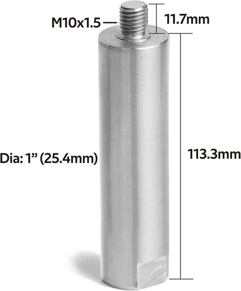 1" Post for Wood Lathe Tool Rest with 5" Total Length Including Thread, M10X1.5 Thread...