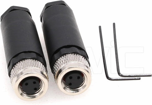 M8 3 Pin Female A Code Socket Industrial Circular Sensor Connector Aviation 8mm Waterproof IP67 Connector 2PCS...