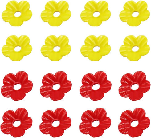 16 Pieces Hummingbird Feeder Bird Feeder Hummingbird Feeders Replacement Flowers Bird Feeder Replacement Parts for Hummingbird Feeder(Yellow, Red)...