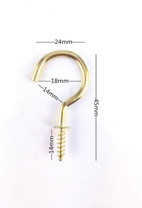 yueton 50pcs Metal Screw-in Ceiling Hooks Cup Hooks (Gold)...