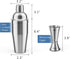 Cocktail Shaker with Double Measuring Jigger,Professional Stainless Steel 24oz Martini Shaker Set,Drink Built-In Strainer,Bartender Kit....