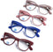 DOOViC 4-Pack Reading Glasses Blue Light Blocking Computer Readers Anti Eyestrain New Classic Style Spring Hinge Glasses for Women 1.5 Strength...