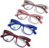 DOOViC 4-Pack Reading Glasses Blue Light Blocking Computer Readers Anti Eyestrain New Classic Style Spring Hinge Glasses for Women 1.5 Strength...