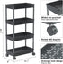 Sooyee 4 Tier Wide Storage Cart Mobile Shelving Unit Organizer Slide Out Storage Rolling Utility Cart Tower Rack for Kitchen Bathroom Laundry, Pla...