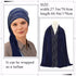 Woeoe Chiffon Muslim Hijab Navy Blue Rhinestone Long Scarf Lightweight Breathable Head Wrap Scarf Shawl for Women and Girls...