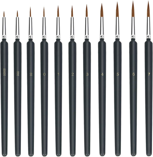 UPINS 11 Pieces Fine Detail Paint Brush Miniature Small Thin Painting Brushes Kit Micro Artist Acrylic Paints Brush Set...