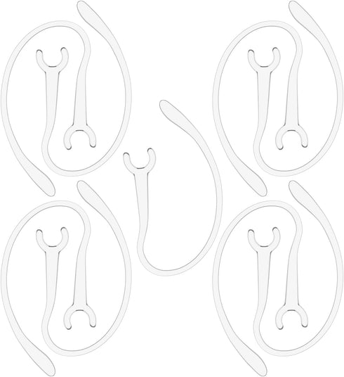Flexible Ear Hooks for Wireless Headset 6mm Small Clamp Holder Clips, Replacement Ear Loops Earpiece Accessories, Clear, 9 Pack...
